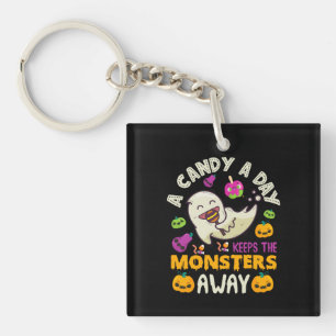Halloween A Candy A Day Keeps The Monsters Away  Key Ring