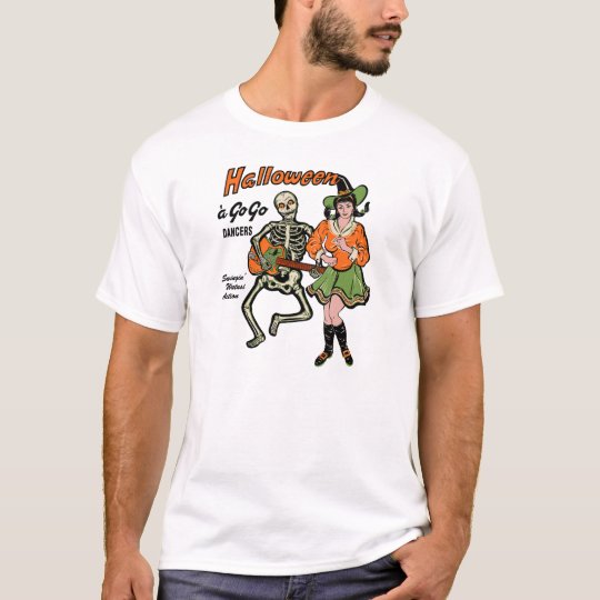 Halloween A Go-Go Dancers Skeleton and Witch T-Shirt