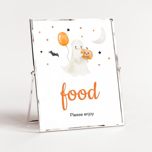 Halloween A Little Boo Baby Shower Food Poster (A Little Boo Baby Shower Food Sign)