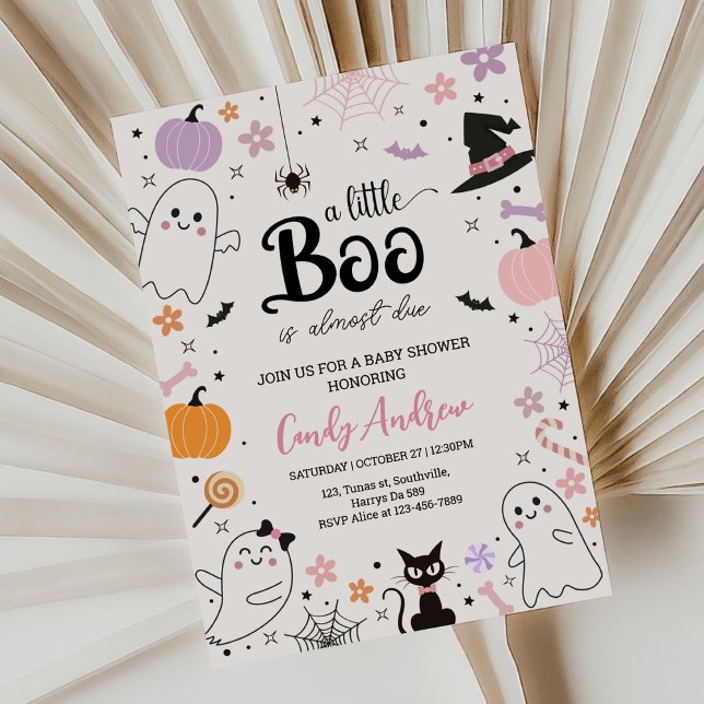 Halloween A Little Boo Baby Shower Invitation (Creator Uploaded)