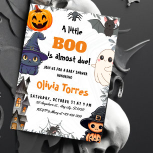 Halloween A Little Boo Baby Shower Invitation