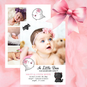 Halloween A Little Boo Ghost - Baby Girl Birth