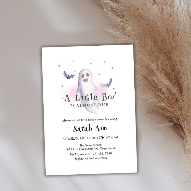 Halloween A Little Boo Is Almost Due Baby Shower Invitation (Halloween A Little Boo Is Almost Due Baby Shower Invitation)