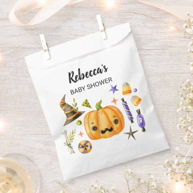 Halloween A Little Boo Pumpkin Baby Shower Favour Bags (Clipped)