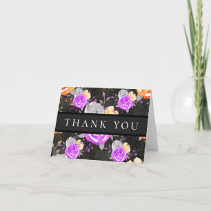 Halloween A Little Boo Vintage Floral Baby Shower Thank You Card