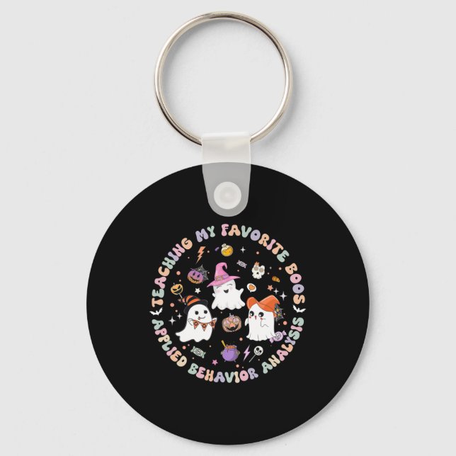 Halloween Aba Bcba Rbt Behaviour Analyst Ghost Neu Key Ring (Front)