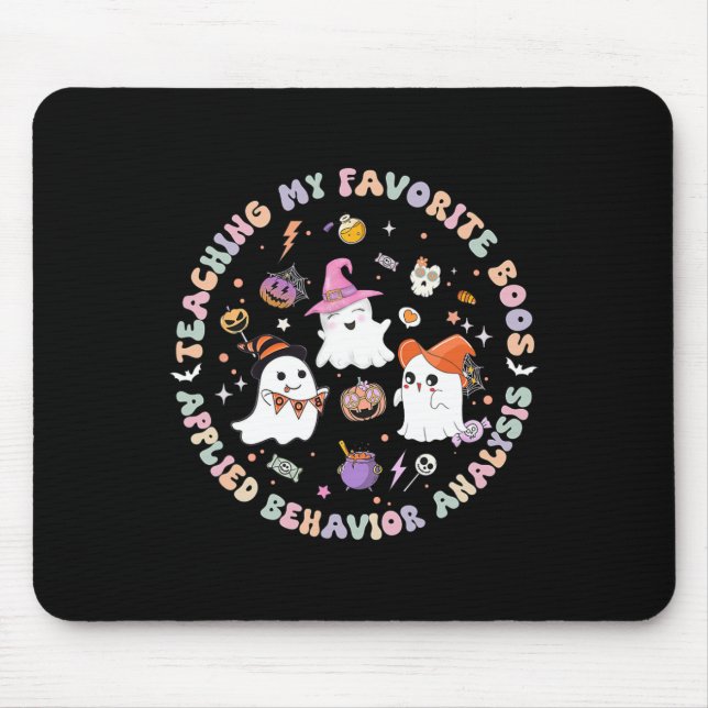 Halloween Aba Bcba Rbt Behaviour Analyst Ghost Neu Mouse Mat (Front)