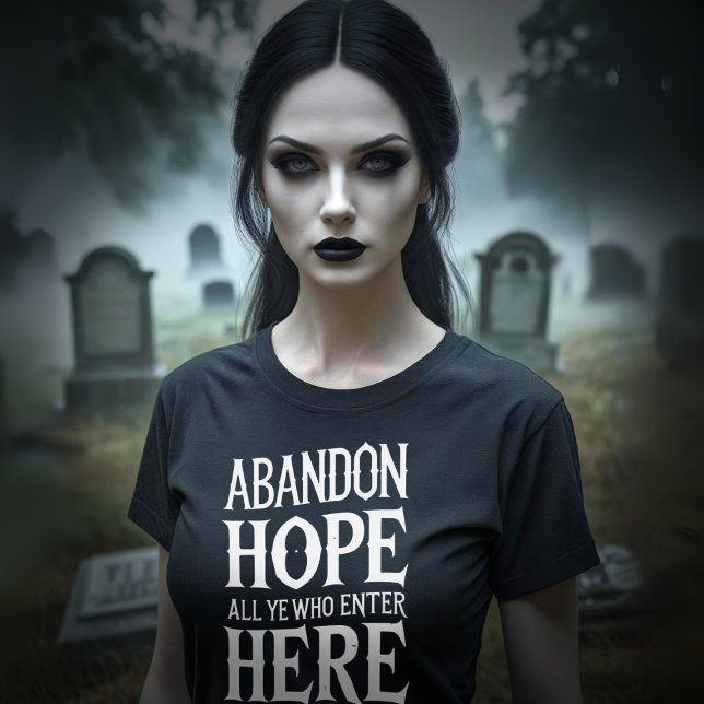 Halloween Abandon Hope Quote Tri-Blend Shirt (Happy Halloween! Fun tee to wear anytime you feel hopeless)