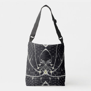 Halloween Abstract Art Golden Spiderweb Crossbody Bag