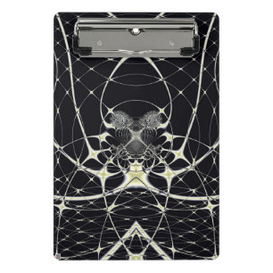 Halloween Abstract Art Golden Spiderweb Mini Clipboard