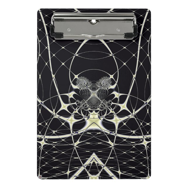 Halloween Abstract Art Golden Spiderweb Mini Clipboard (Front)