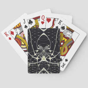 Halloween Abstract Art Golden Spiderweb Playing Cards