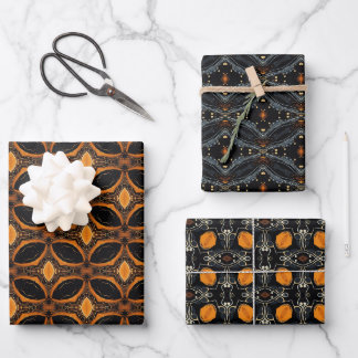 Halloween Abstract Pattern set 5 Wrapping Paper Sheet