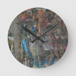 Halloween Abstract Scary Zombie Round Clock