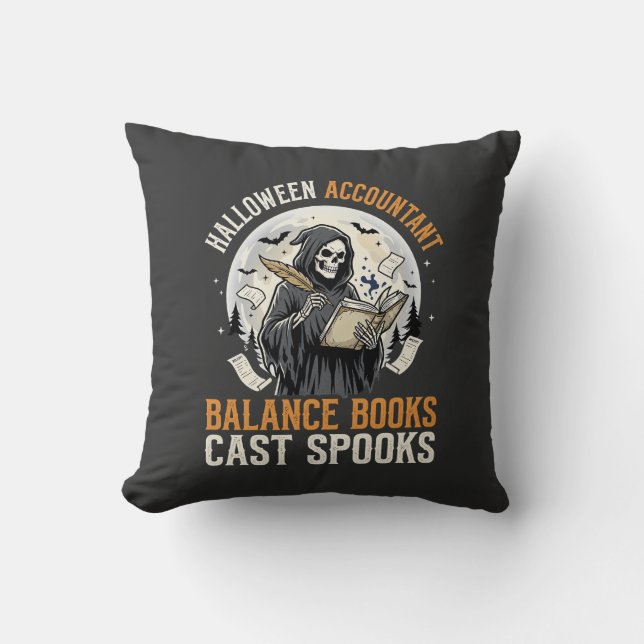 Halloween Accountant After Dark Cushion (Front)