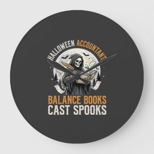 Halloween Accountant After Dark Large Clock