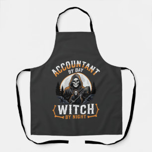 Halloween Accountant by Day Witch by Night Design Apron