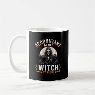 Halloween Accountant by Day Witch by Night Design Coffee Mug