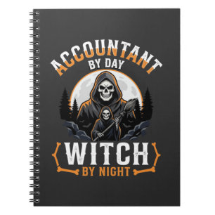 Halloween Accountant by Day Witch by Night Design Notebook