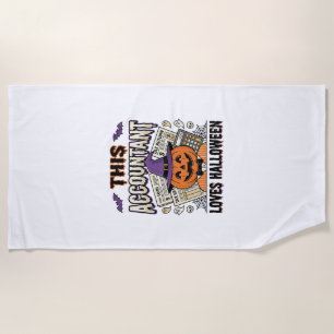 Halloween Accountant Funny Spooky Tax Season_1 Beach Towel