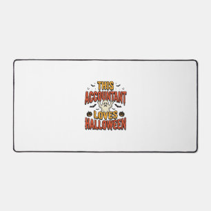 Halloween Accountant Vintage Ghost Shirt Design_1 Desk Mat