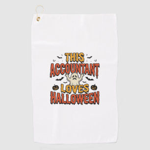 Halloween Accountant Vintage Ghost Shirt Design_1 Golf Towel