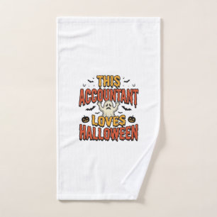 Halloween Accountant Vintage Ghost Shirt Design_1 Hand Towel