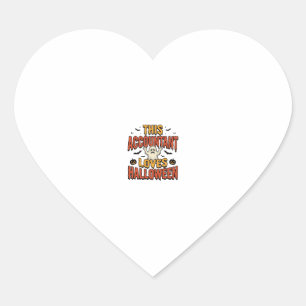 Halloween Accountant Vintage Ghost Shirt Design_1 Heart Sticker
