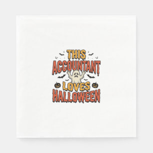 Halloween Accountant Vintage Ghost Shirt Design_1 Napkin