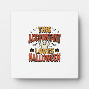 Halloween Accountant Vintage Ghost Shirt Design_1 Plaque