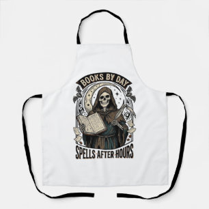 Halloween Accountant Witch Vintage Reaper Design_1 Apron