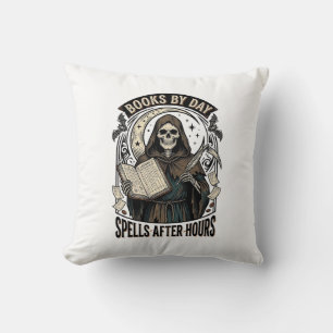 Halloween Accountant Witch Vintage Reaper Design_1 Cushion