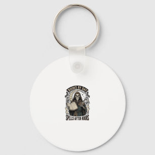 Halloween Accountant Witch Vintage Reaper Design_1 Key Ring