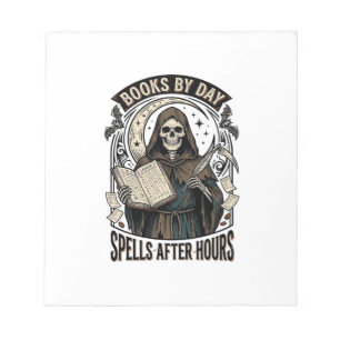 Halloween Accountant Witch Vintage Reaper Design_1 Notepad