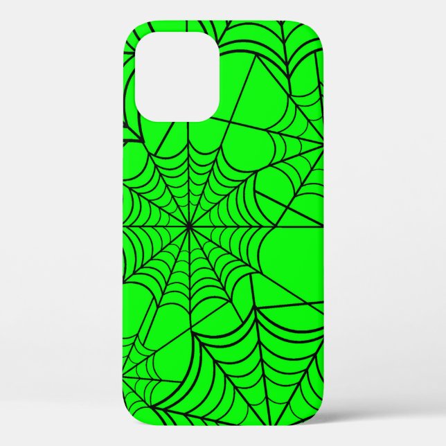 halloween acid green spider web Case-Mate iPhone case (Back)