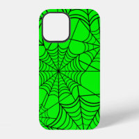 halloween acid green spider web