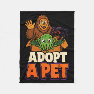 Halloween Adopt A Pet Monster Bigfoot Spider Funny Fleece Blanket