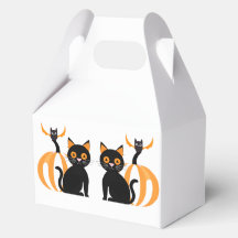 Halloween Adorable Black Cat Pumpkin and Bat