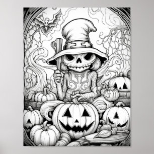 Halloween Adult Colouring Poster