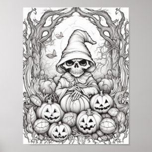 Halloween Adult Colouring Poster