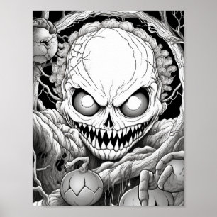 Halloween Adult Colouring Poster