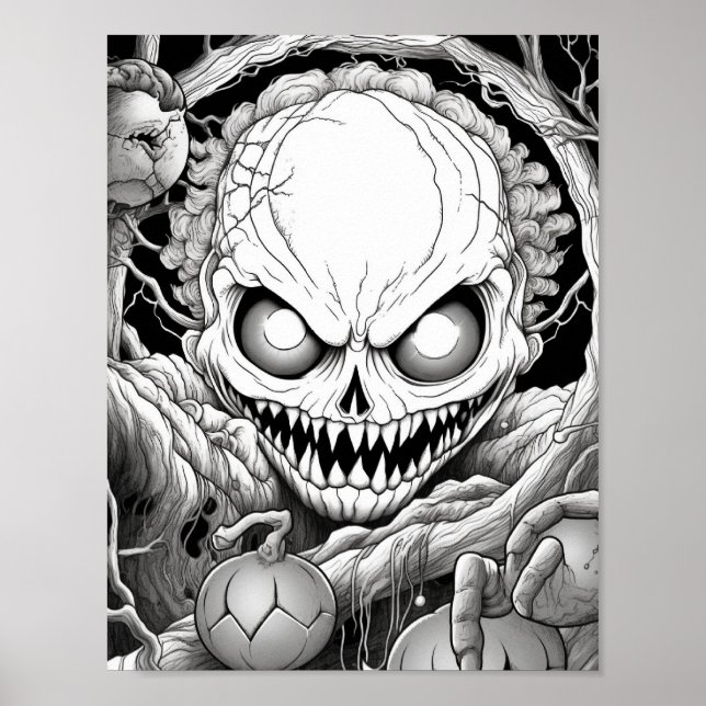 Halloween Adult Colouring Poster (Front)