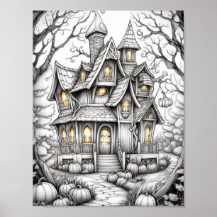 Halloween Adult Colouring Poster