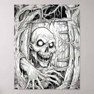 Halloween Adult Colouring Poster