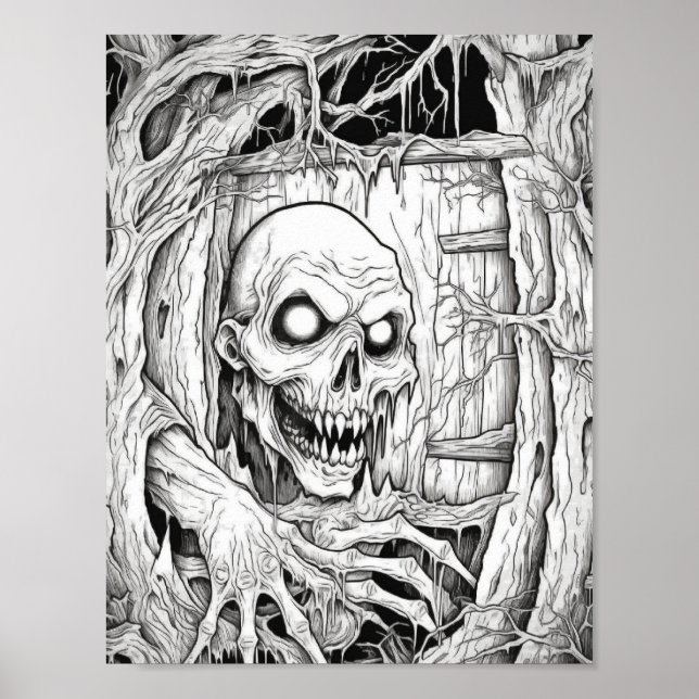 Halloween Adult Colouring Poster (Front)