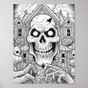 Halloween Adult Colouring Poster