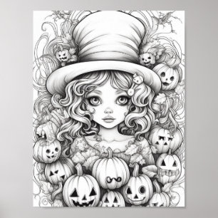 Halloween Adult Colouring Poster