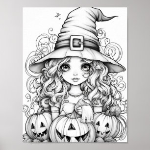 Halloween Adult Colouring Poster