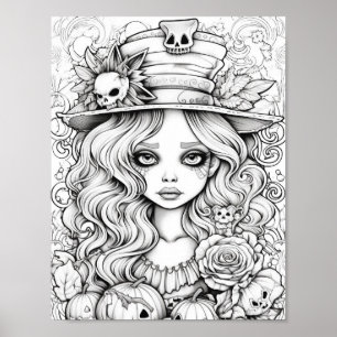 Halloween Adult Colouring Poster