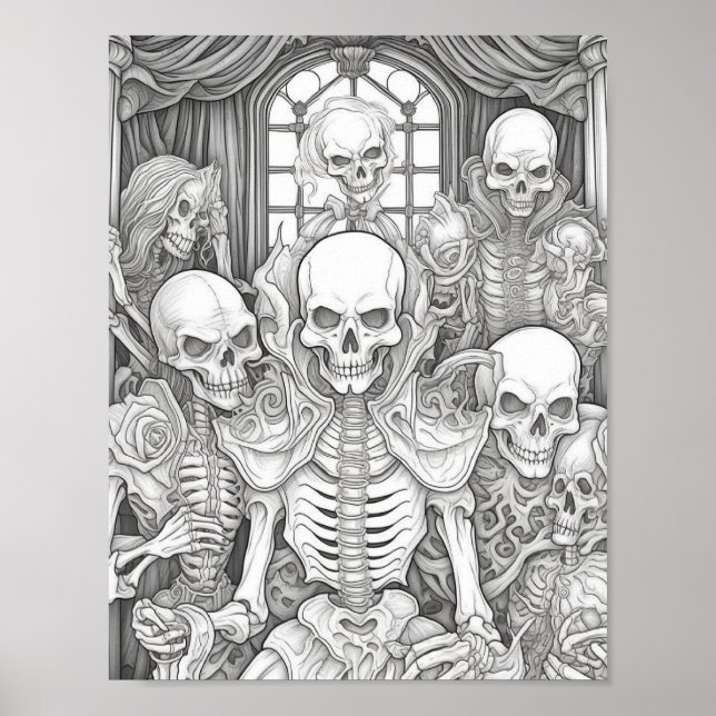 Halloween Adult Colouring Poster (Front)